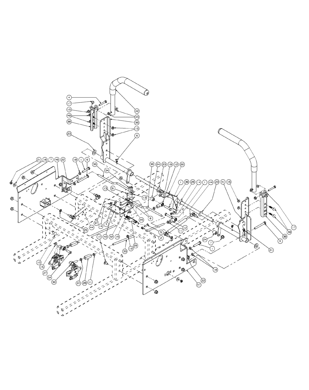 Control Assembly Diagram and Parts List for M48-KW 53AI8CTV750-23HP Cub Cadet Lawn Tractor